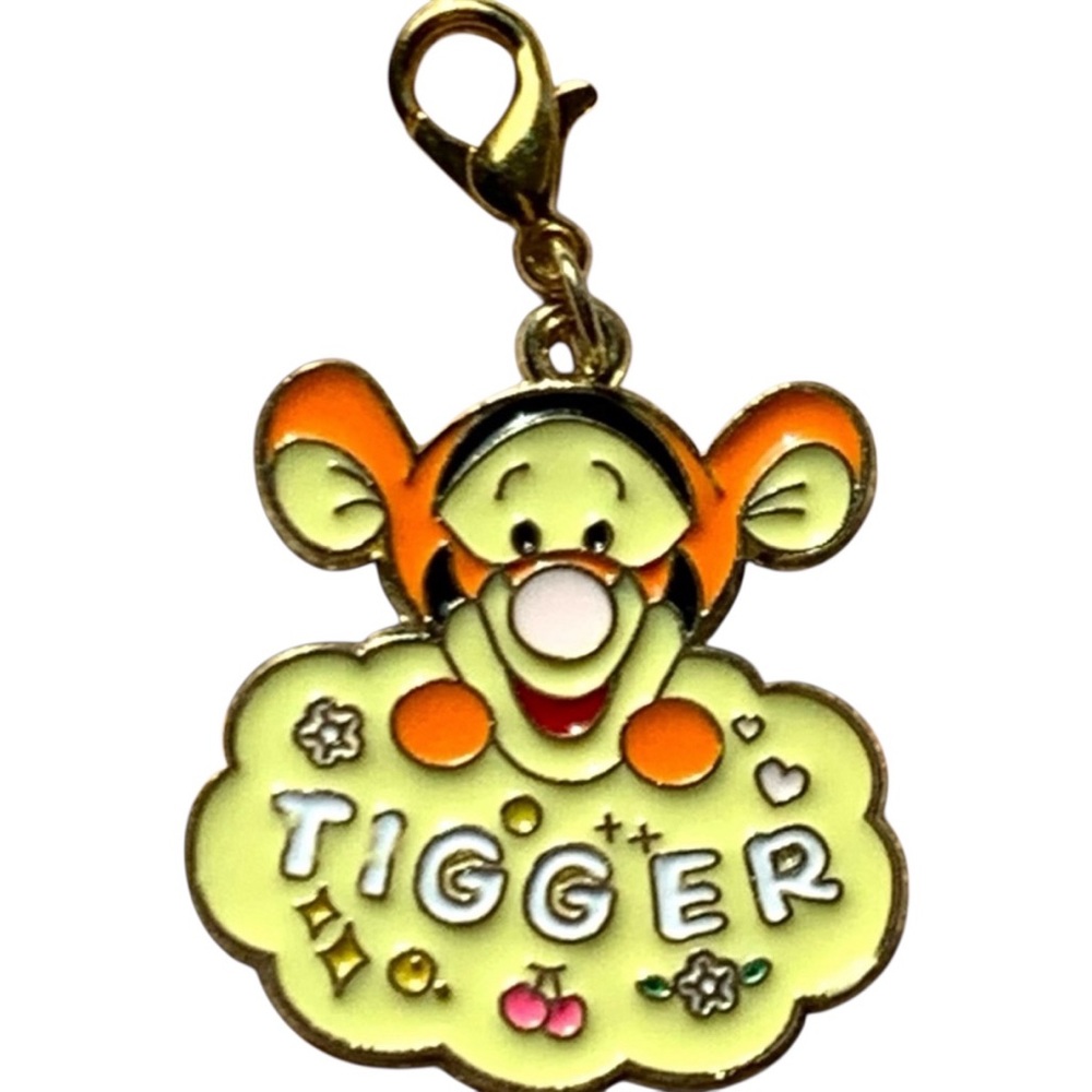 Tigger Keychain, Backpack, Zipper Pull Charm with Orange & Yellow Design - Picture 3 of 4